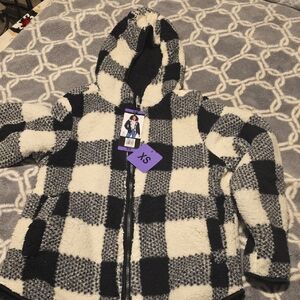 Kids Checkered Black and White Hoodie